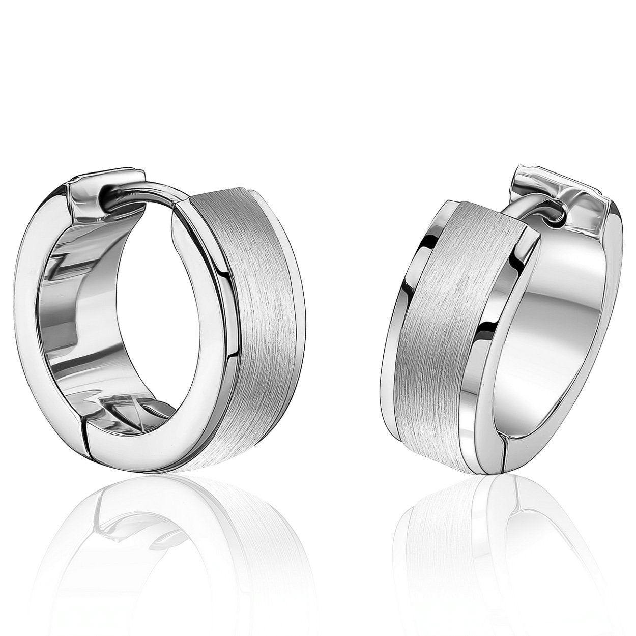 BRUSHED CENTRE EARRINGS
