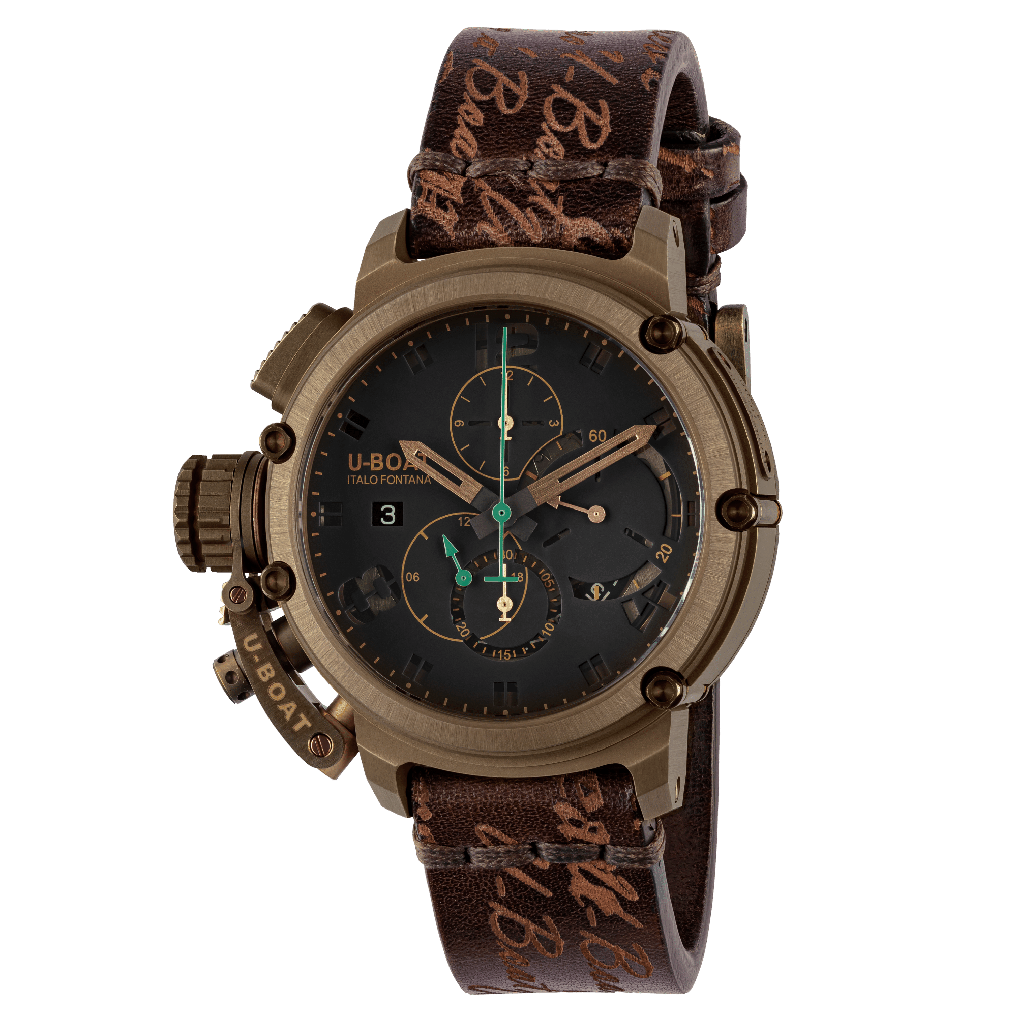 U-boat CHIMERA SAPPHIRE GREEN CHRONO BRONZE CODE 8526