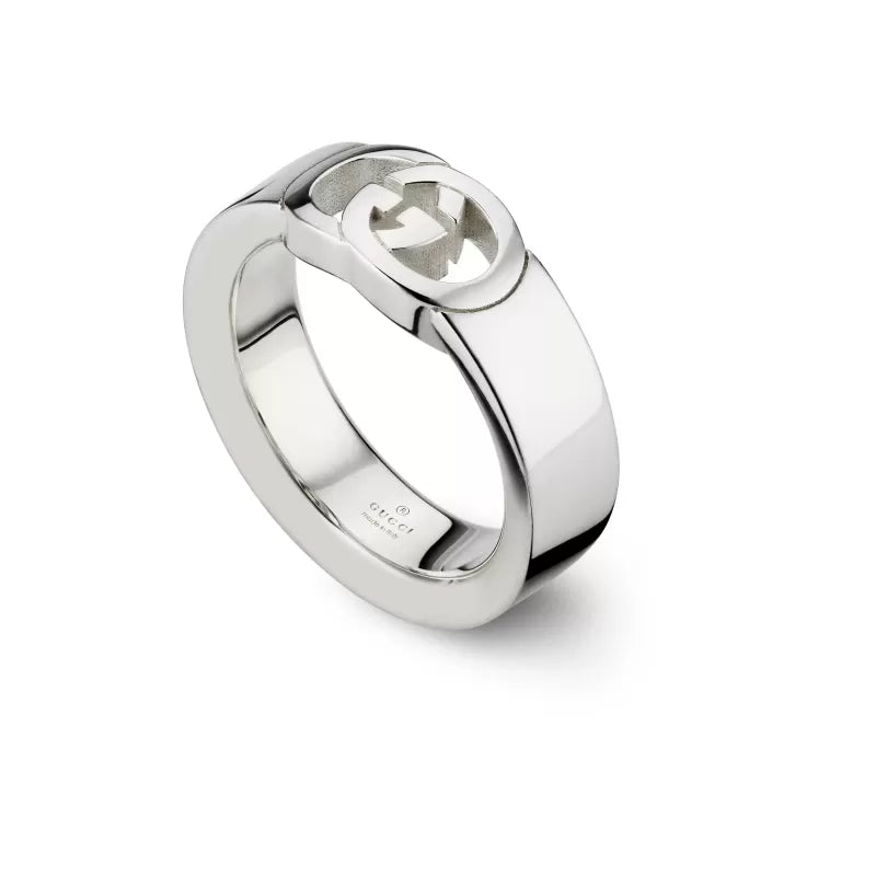 GUCCI INTERLOCKING G RING 6MM SILVER YBC814949001