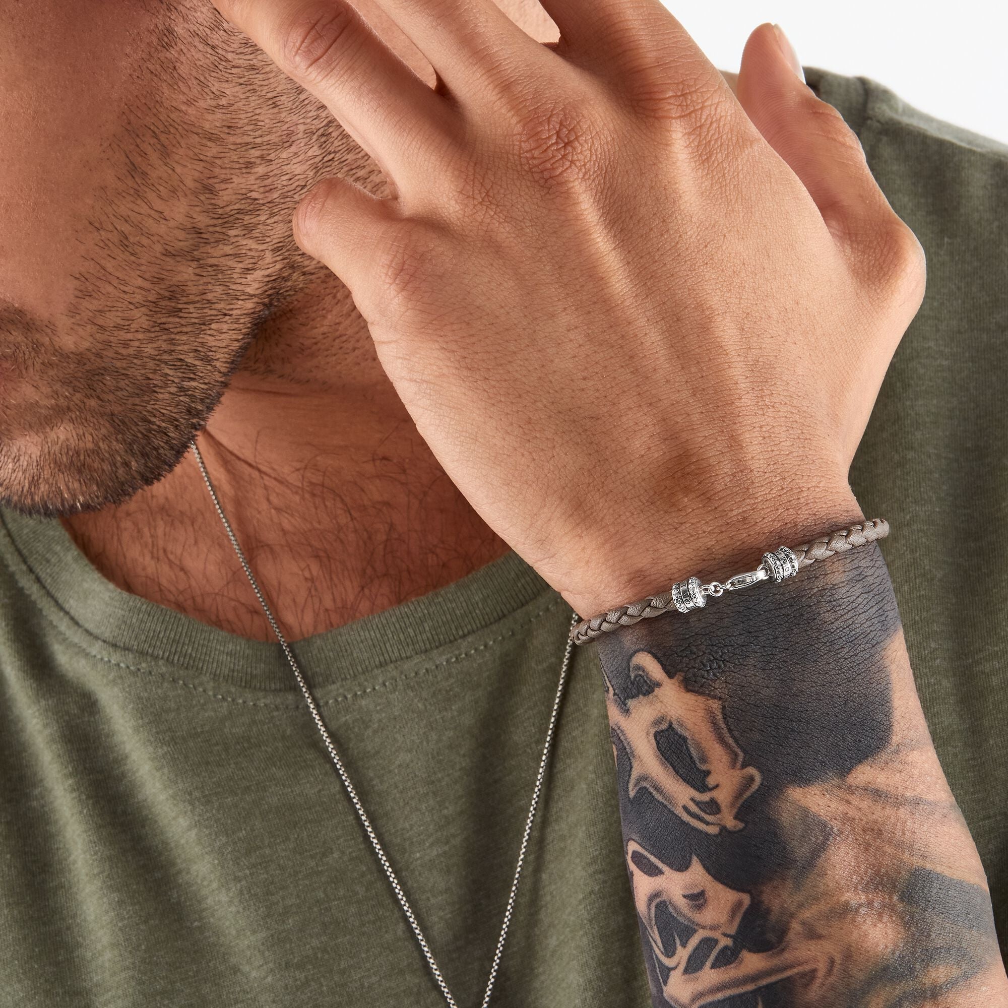 Thomas Sabo  Leather bracelet grey A2011-682-5-L17