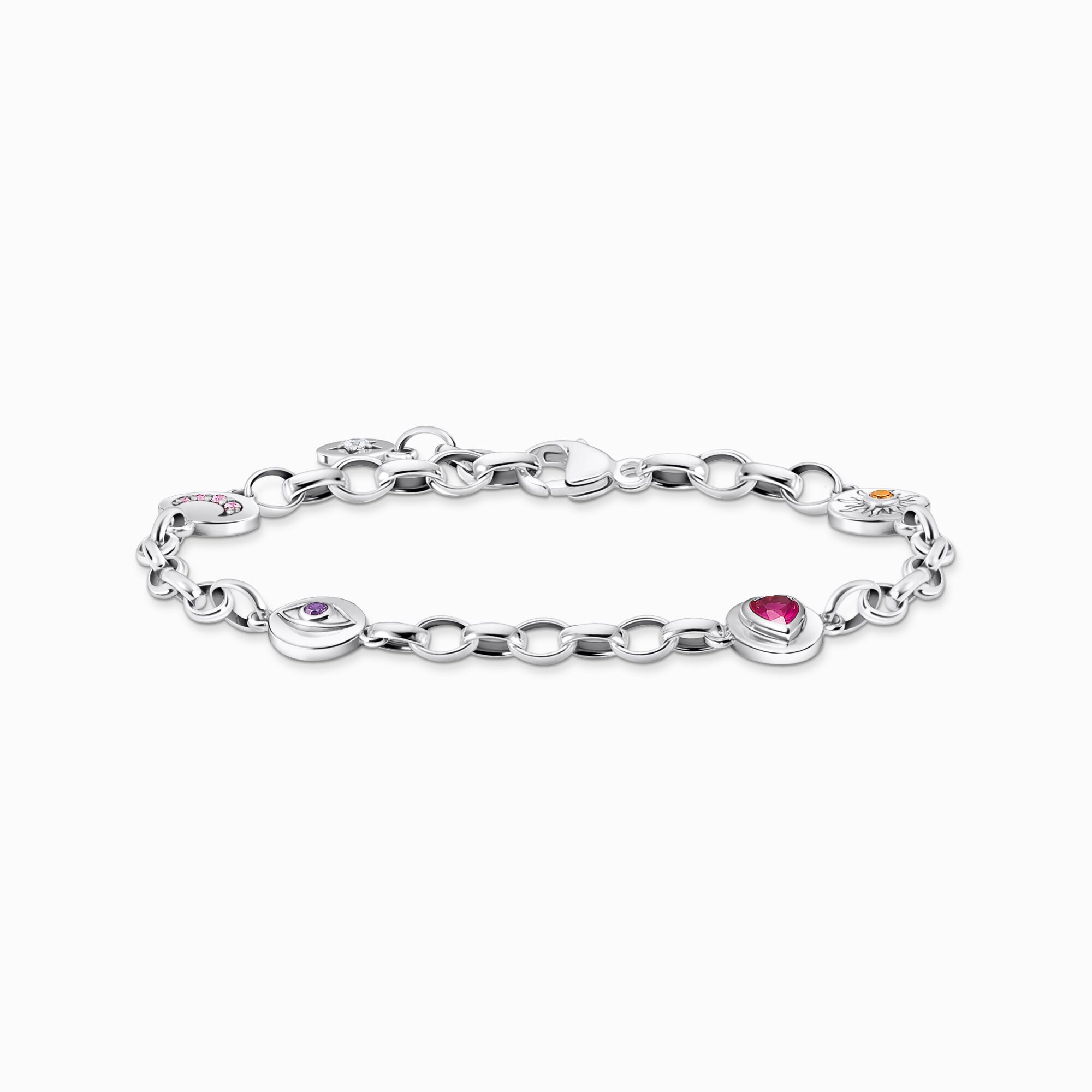 THOMAS SABO Yellow-gold plated bracelet with round elements and stones A2138-995-7