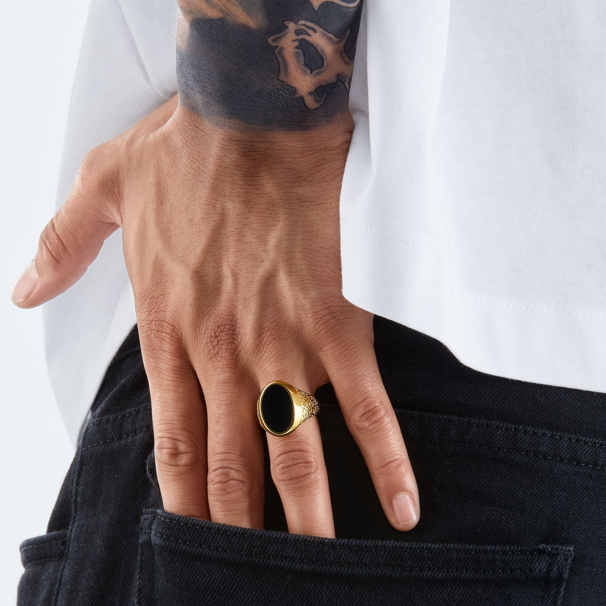 Thomas Sabo  Ring black-gold TR2242-177-11-62