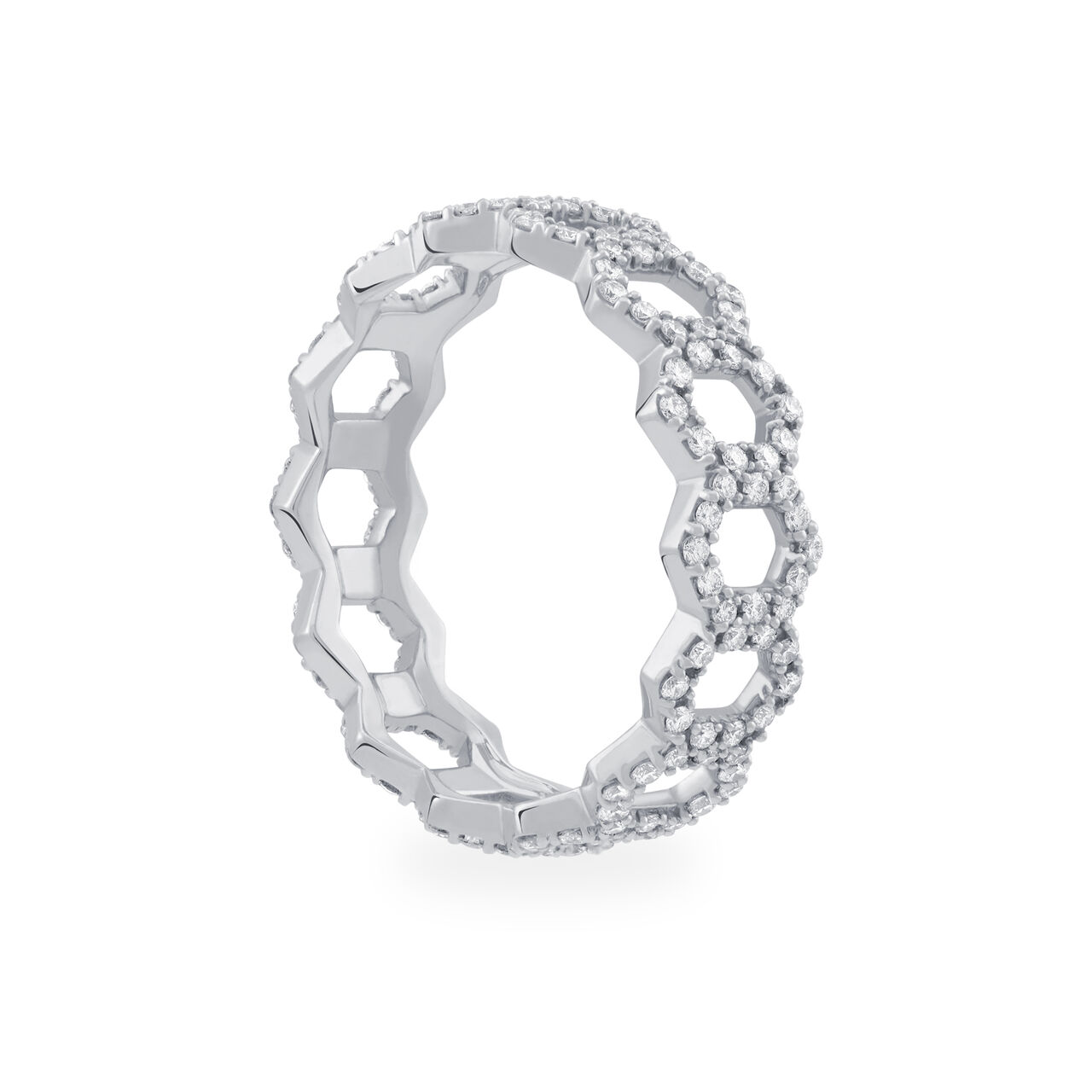Birks Iconic  Stackable Diamond Bee Chic Ring, White Gold 450011676334